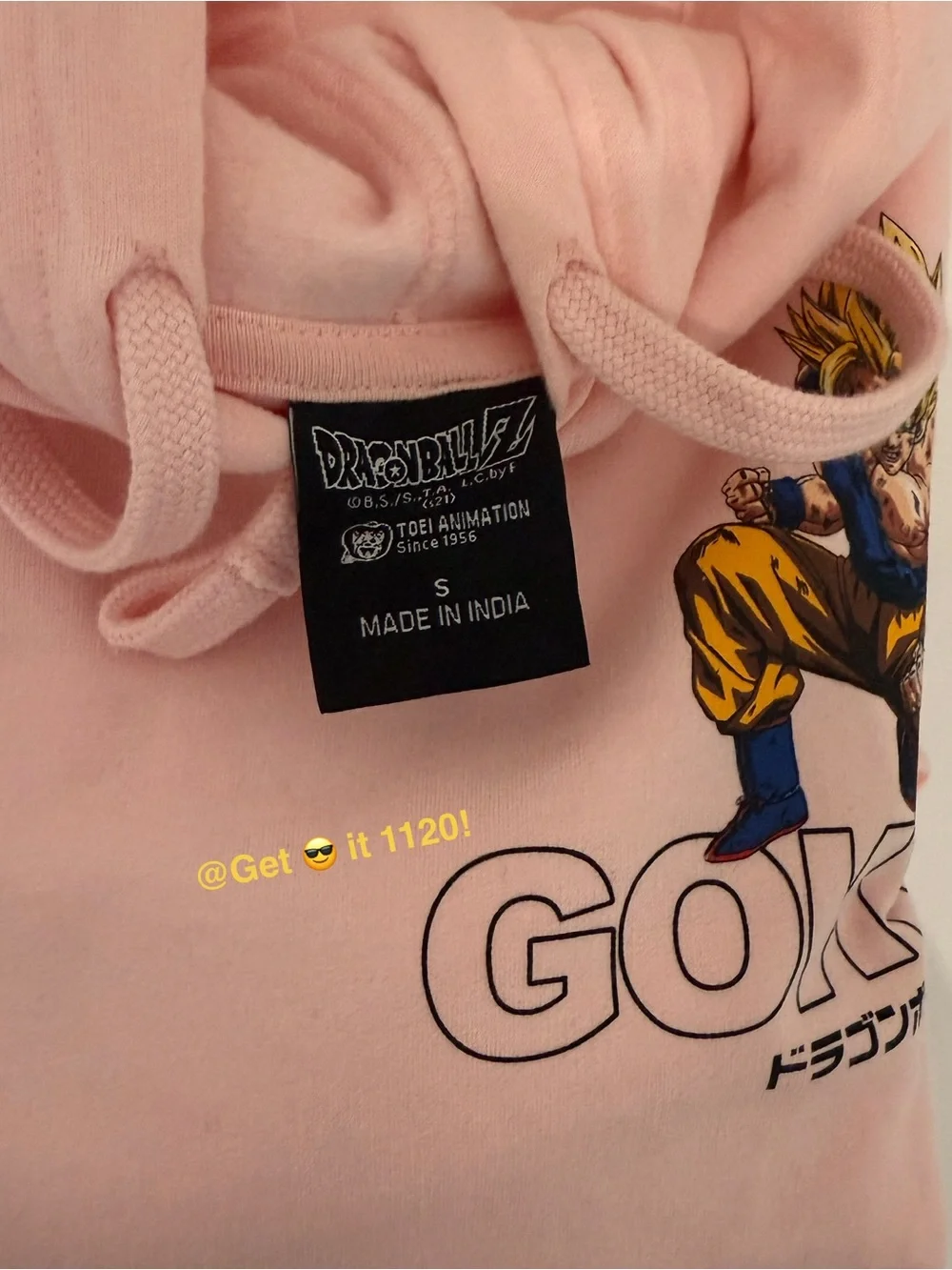 Dragon Ball Z Adult Hoodie-Small Sweater Light Pink - Picture 5 of 5